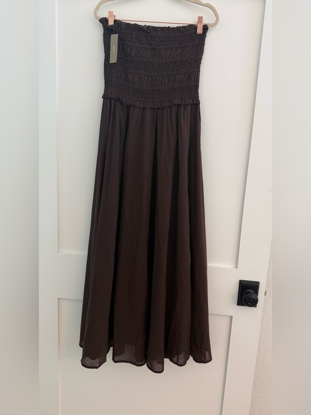 J crew smocked maxi dress - espresso small
